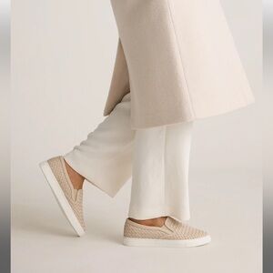 Quince 100% Handwoven Leather Slip On Sneaker Almond Shoes 9